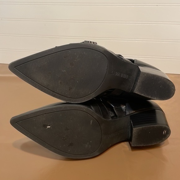 Nine West ankle Boots leather motorcycle black NWCarrillo shoe zip boot Sz 8M - Picture 6 of 16